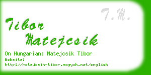 tibor matejcsik business card